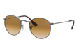 ROUND LARGE | FLAT LENS - GUNMETAL | GRADIENT BROWN