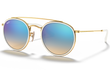 ROUND DOUBLE BRIDGE - GOLD | GRADIENT BLUE MIRROR | NON-POLARIZED
